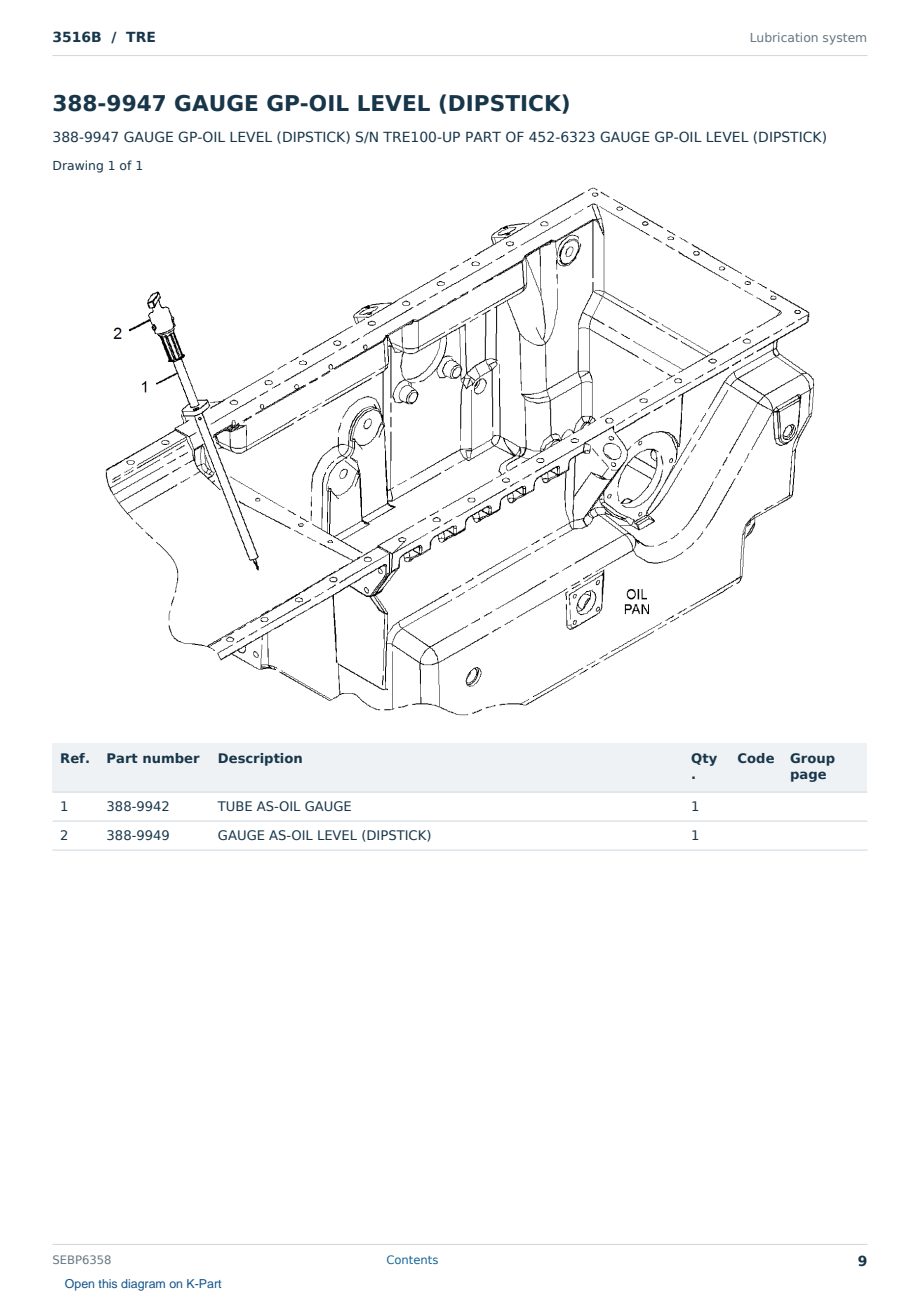 Caterpillar 3516B S/N TRE Partsbook SEBP6358 (English) - sample page 9 of 10 Caterpillar 3516B S/N TRE Partsbook SEBP6358 (English) - sample page 9 of 10