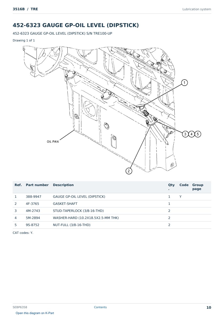 Caterpillar 3516B S/N TRE Partsbook SEBP6358 (English) - sample page 10 of 10 Caterpillar 3516B S/N TRE Partsbook SEBP6358 (English) - sample page 10 of 10