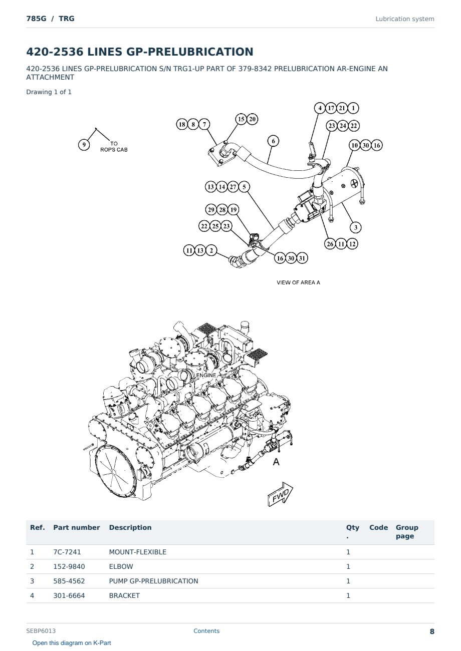 Caterpillar 785G S/N TRG Partsbook SEBP6013 (English) - sample page 8 of 10 Caterpillar 785G S/N TRG Partsbook SEBP6013 (English) - sample page 8 of 10