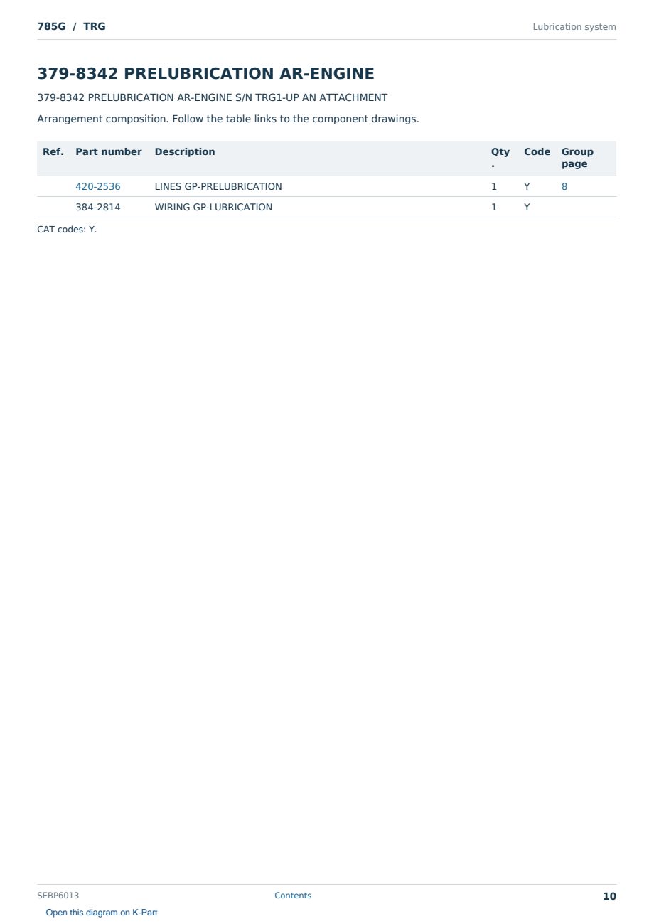 Caterpillar 785G S/N TRG Partsbook SEBP6013 (English) - sample page 10 of 10 Caterpillar 785G S/N TRG Partsbook SEBP6013 (English) - sample page 10 of 10
