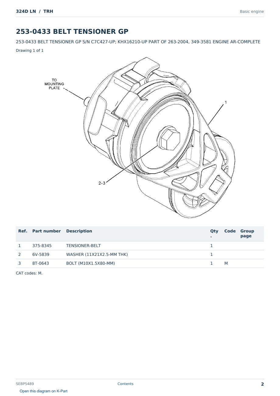 Caterpillar 324D LN S/N TRH Partsbook SEBP5489 (English) - sample page 2 of 10 Caterpillar 324D LN S/N TRH Partsbook SEBP5489 (English) - sample page 2 of 10