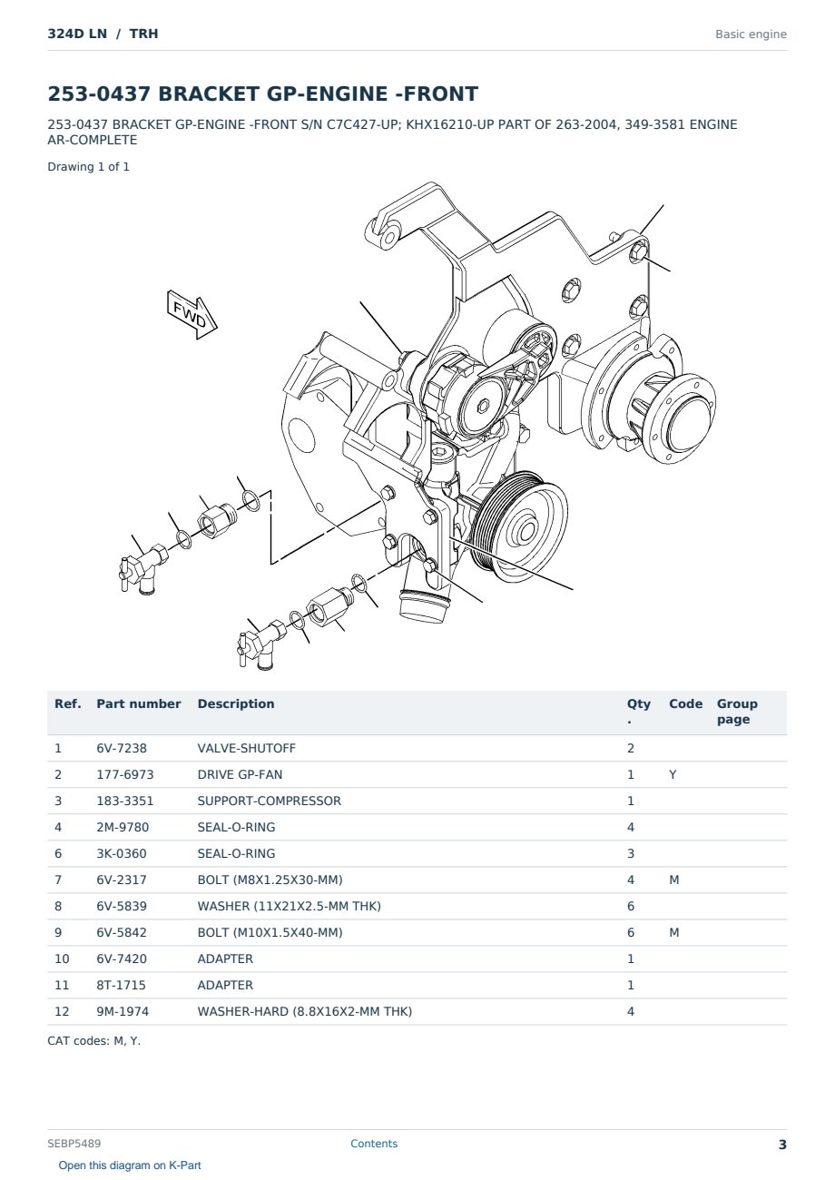 Caterpillar 324D LN S/N TRH Partsbook SEBP5489 (English) - sample page 3 of 10 Caterpillar 324D LN S/N TRH Partsbook SEBP5489 (English) - sample page 3 of 10