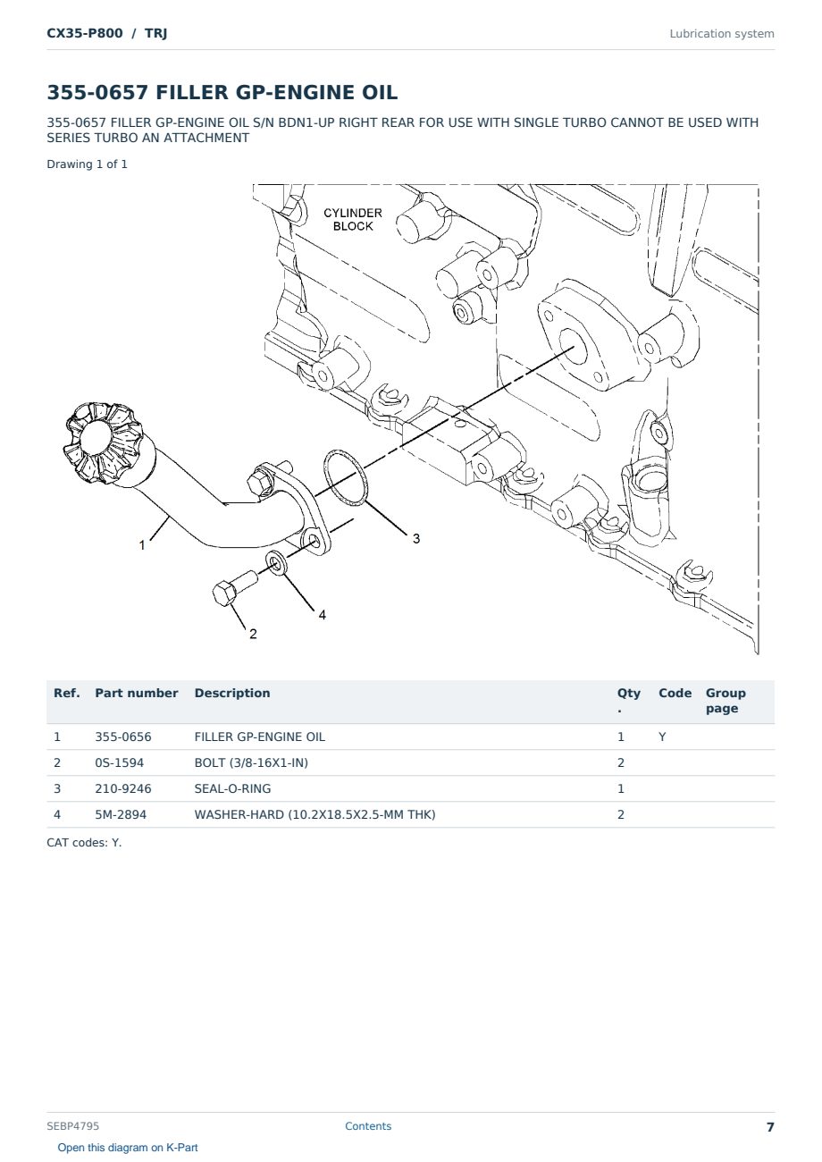 Caterpillar CX35-P800 S/N TRJ Partsbook SEBP4795 (English) - sample page 7 of 10 Caterpillar CX35-P800 S/N TRJ Partsbook SEBP4795 (English) - sample page 7 of 10