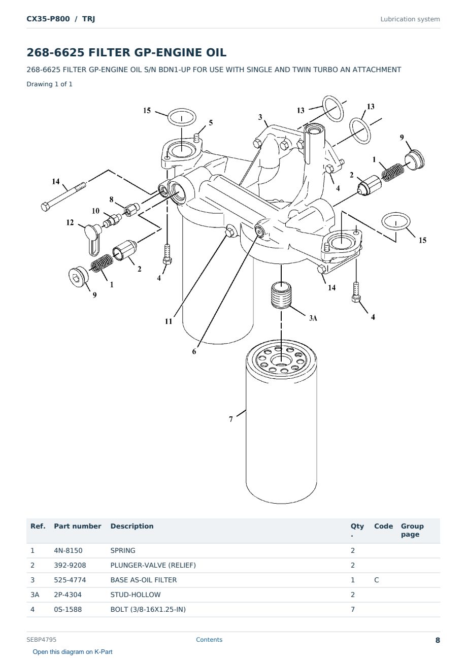 Caterpillar CX35-P800 S/N TRJ Partsbook SEBP4795 (English) - sample page 8 of 10 Caterpillar CX35-P800 S/N TRJ Partsbook SEBP4795 (English) - sample page 8 of 10