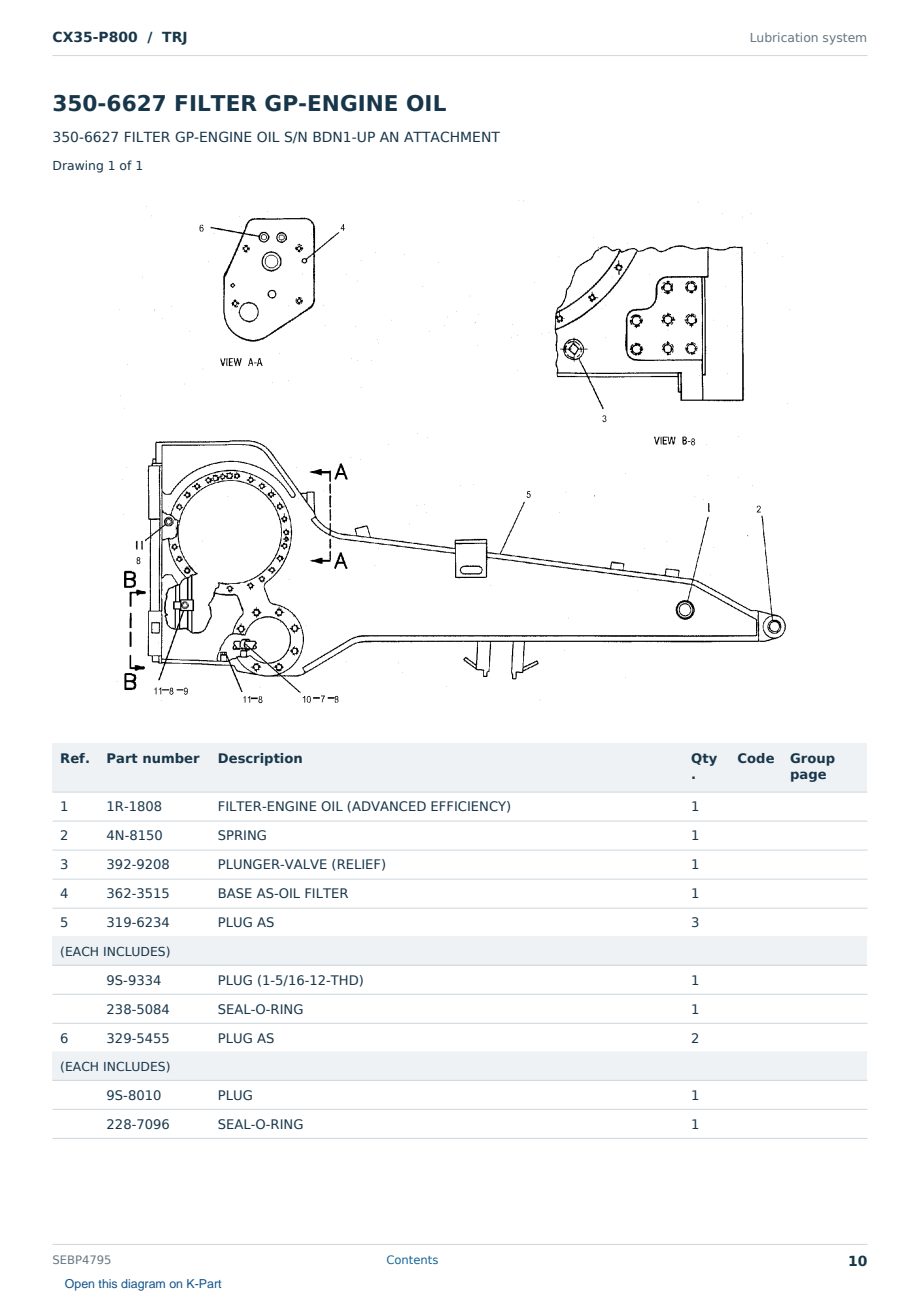Caterpillar CX35-P800 S/N TRJ Partsbook SEBP4795 (English) - sample page 10 of 10 Caterpillar CX35-P800 S/N TRJ Partsbook SEBP4795 (English) - sample page 10 of 10