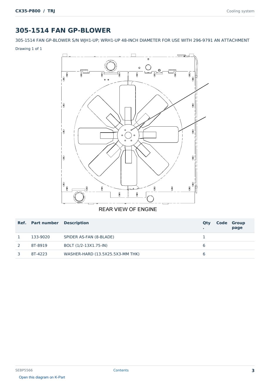 Caterpillar CX35-P800 S/N TRJ Partsbook SEBP5566 (English) - sample page 3 of 10 Caterpillar CX35-P800 S/N TRJ Partsbook SEBP5566 (English) - sample page 3 of 10