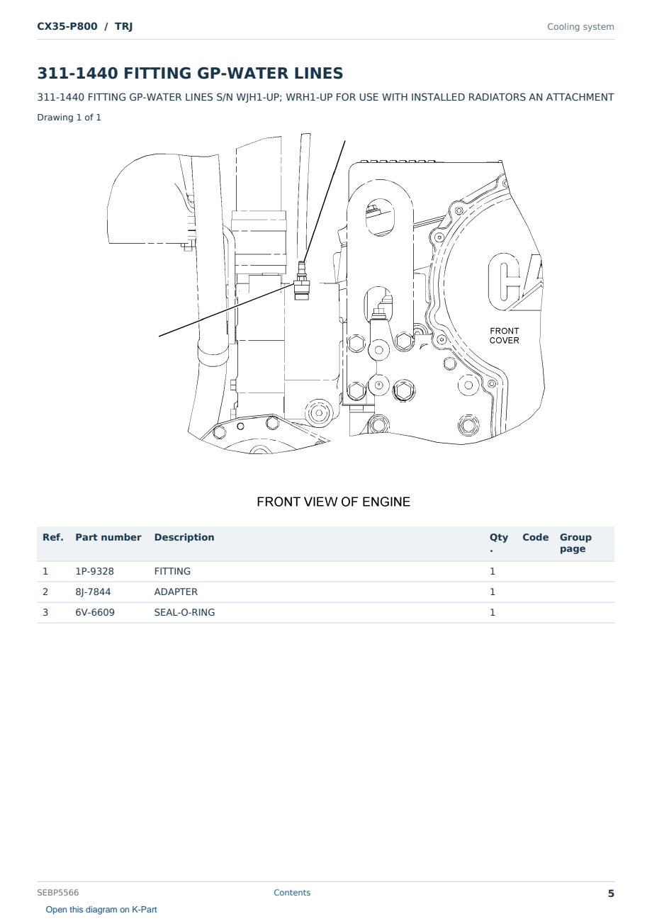 Caterpillar CX35-P800 S/N TRJ Partsbook SEBP5566 (English) - sample page 5 of 10 Caterpillar CX35-P800 S/N TRJ Partsbook SEBP5566 (English) - sample page 5 of 10