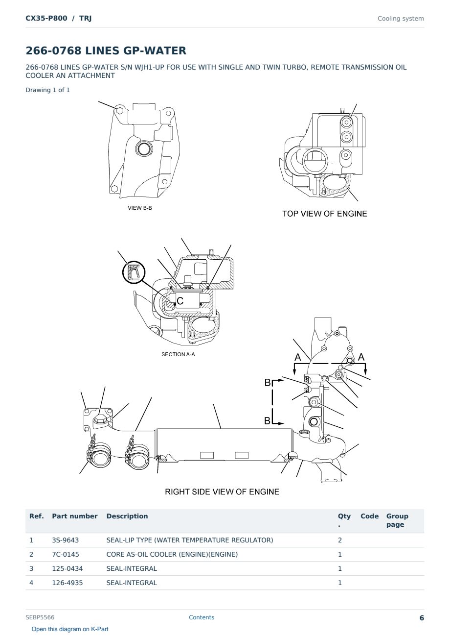 Caterpillar CX35-P800 S/N TRJ Partsbook SEBP5566 (English) - sample page 6 of 10 Caterpillar CX35-P800 S/N TRJ Partsbook SEBP5566 (English) - sample page 6 of 10