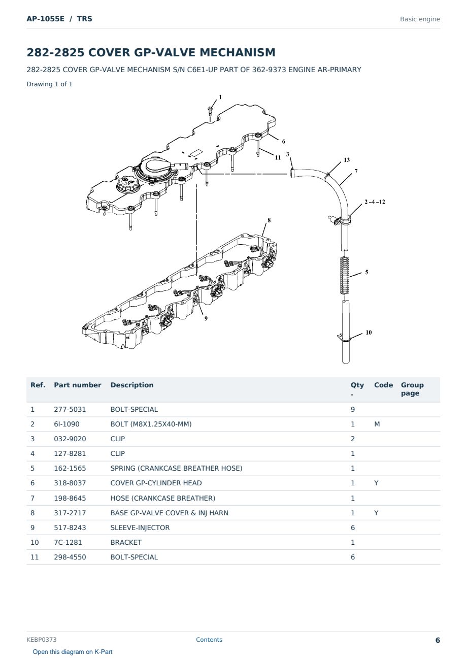 Caterpillar AP-1055E S/N TRS Partsbook KEBP0373 (English) - sample page 6 of 10 Caterpillar AP-1055E S/N TRS Partsbook KEBP0373 (English) - sample page 6 of 10