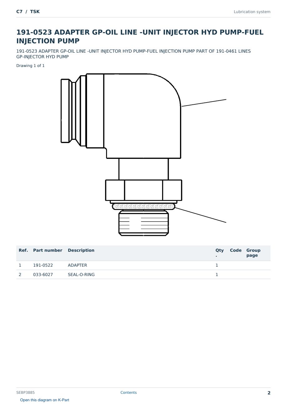 Caterpillar C7 S/N TSK Partsbook SEBP3885 (English) - sample page 2 of 10 Caterpillar C7 S/N TSK Partsbook SEBP3885 (English) - sample page 2 of 10