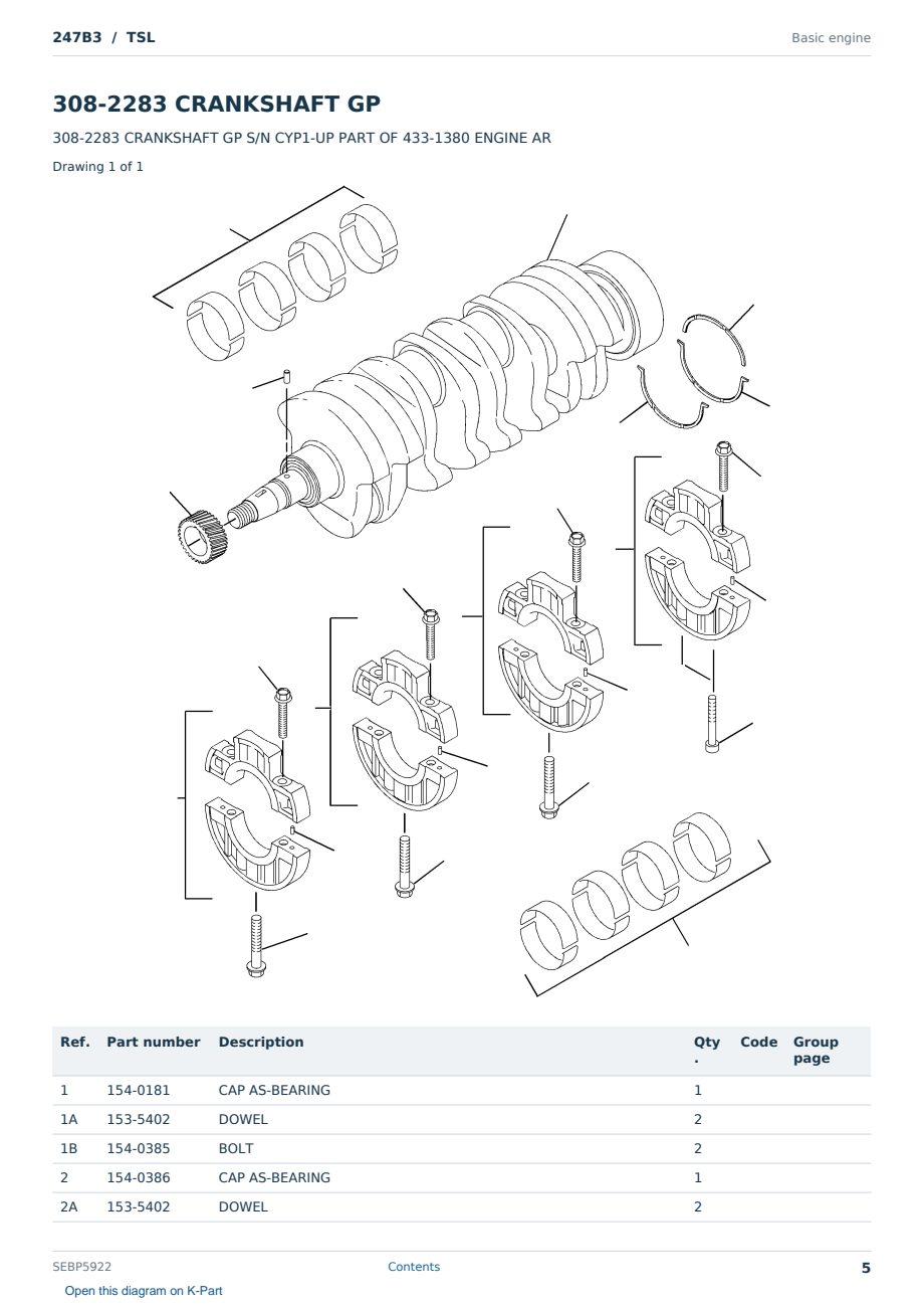 Caterpillar 247B3 S/N TSL Partsbook SEBP5922 (English) - sample page 5 of 10 Caterpillar 247B3 S/N TSL Partsbook SEBP5922 (English) - sample page 5 of 10
