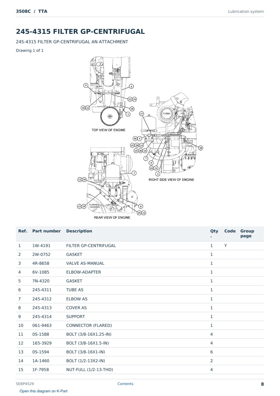 Caterpillar 3508C S/N TTA Partsbook SEBP4529 (English) - sample page 8 of 10 Caterpillar 3508C S/N TTA Partsbook SEBP4529 (English) - sample page 8 of 10