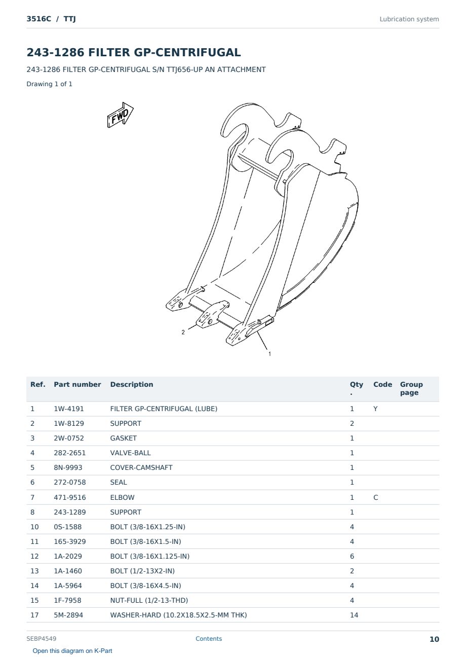 Caterpillar 3516C S/N TTJ Partsbook SEBP4549 (English) - sample page 10 of 10 Caterpillar 3516C S/N TTJ Partsbook SEBP4549 (English) - sample page 10 of 10