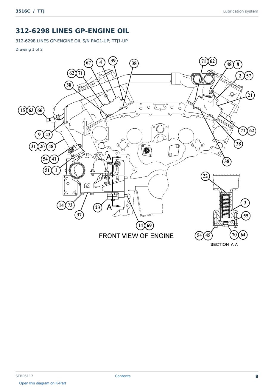 Caterpillar 3516C S/N TTJ Partsbook SEBP6117 (English) - sample page 8 of 10 Caterpillar 3516C S/N TTJ Partsbook SEBP6117 (English) - sample page 8 of 10