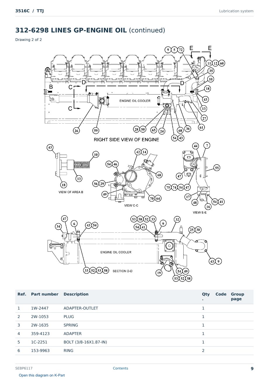Caterpillar 3516C S/N TTJ Partsbook SEBP6117 (English) - sample page 9 of 10 Caterpillar 3516C S/N TTJ Partsbook SEBP6117 (English) - sample page 9 of 10