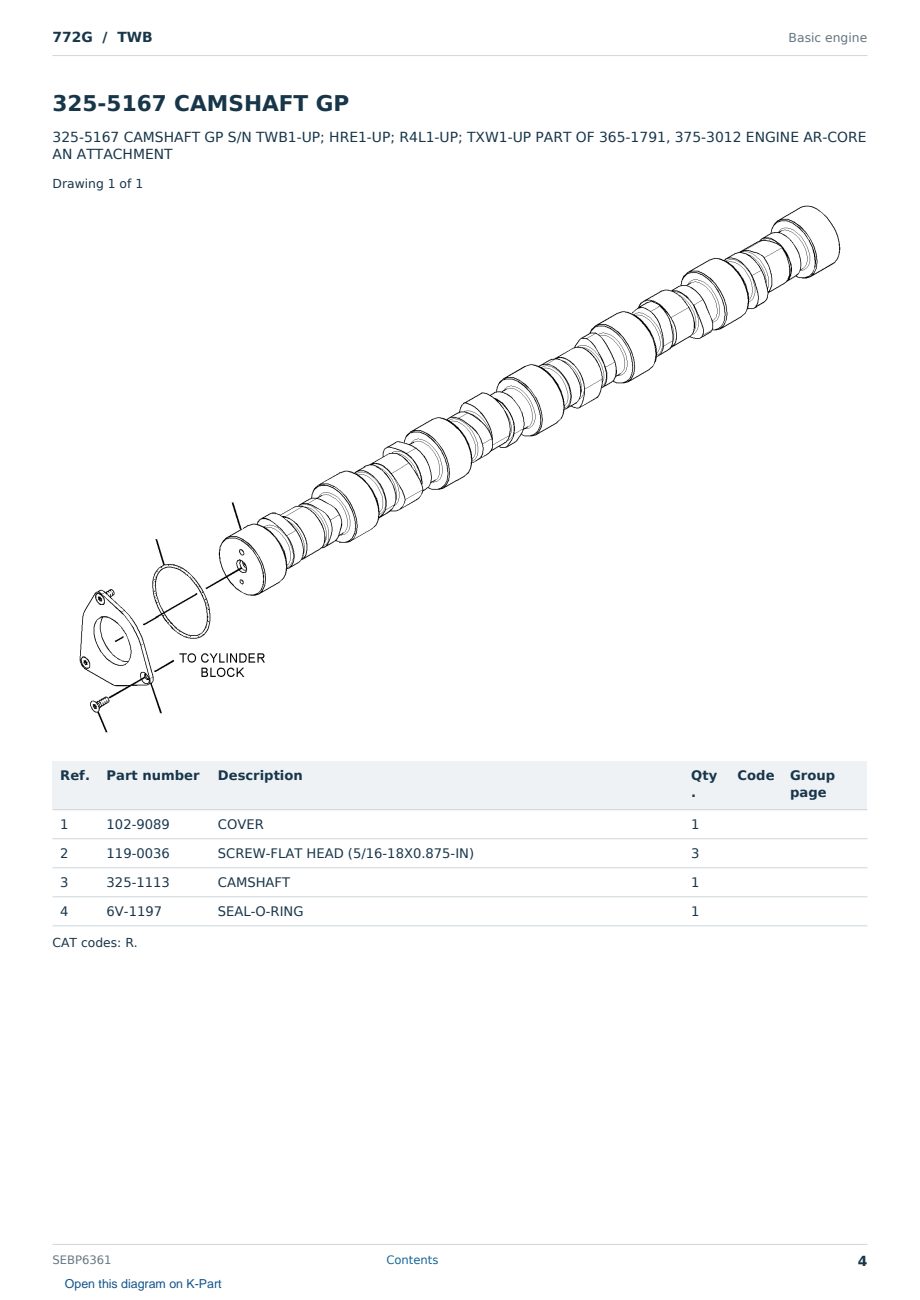 Caterpillar 772G S/N TWB Partsbook SEBP6361 (English) - sample page 4 of 10 Caterpillar 772G S/N TWB Partsbook SEBP6361 (English) - sample page 4 of 10