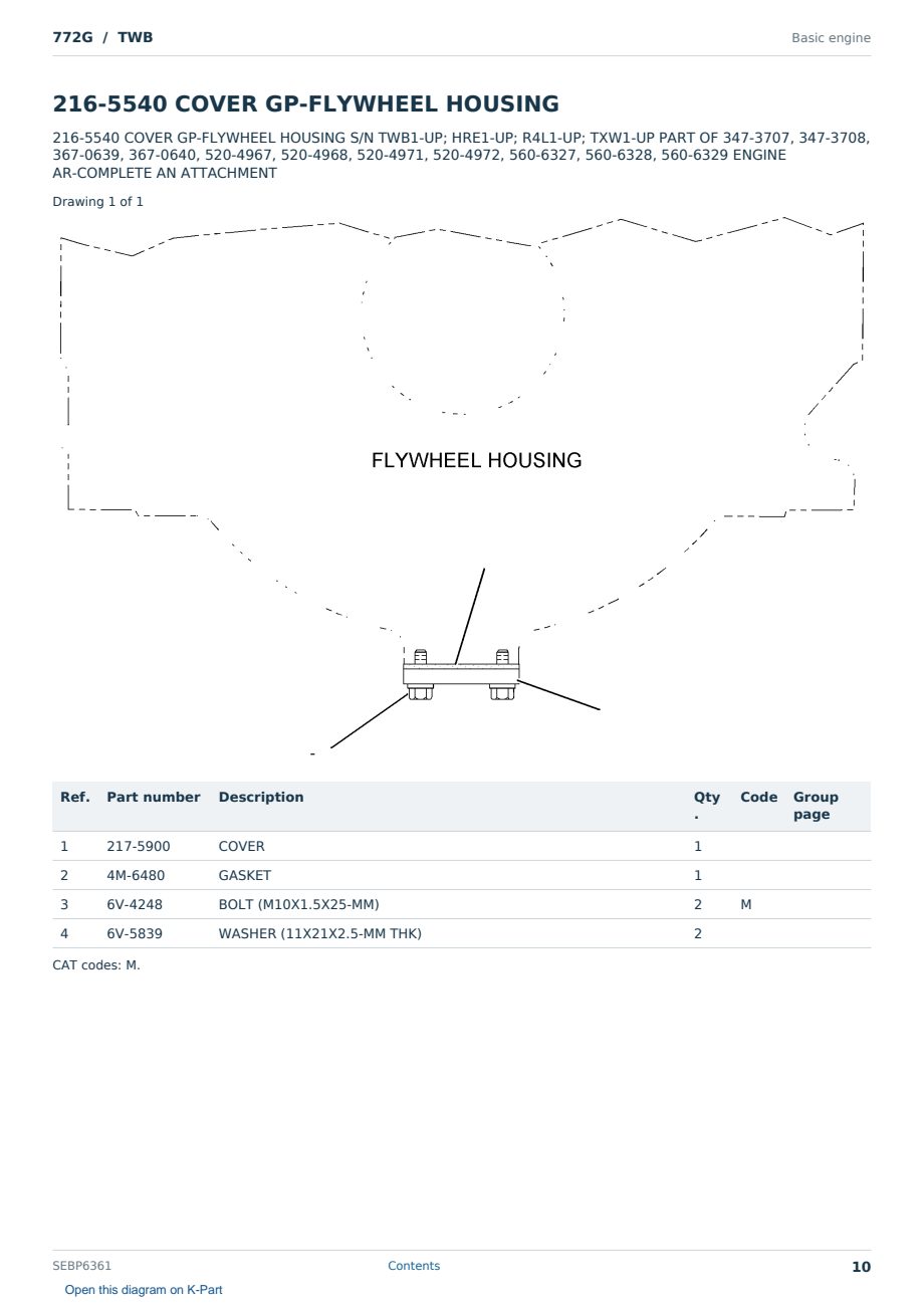Caterpillar 772G S/N TWB Partsbook SEBP6361 (English) - sample page 10 of 10 Caterpillar 772G S/N TWB Partsbook SEBP6361 (English) - sample page 10 of 10