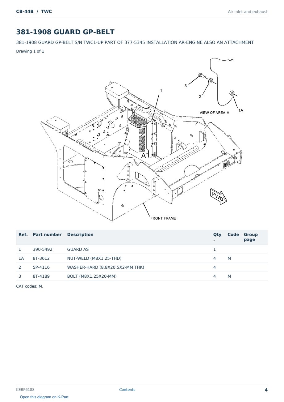 Caterpillar CB-44B S/N TWC Partsbook KEBP6188 (English) - sample page 4 of 10 Caterpillar CB-44B S/N TWC Partsbook KEBP6188 (English) - sample page 4 of 10