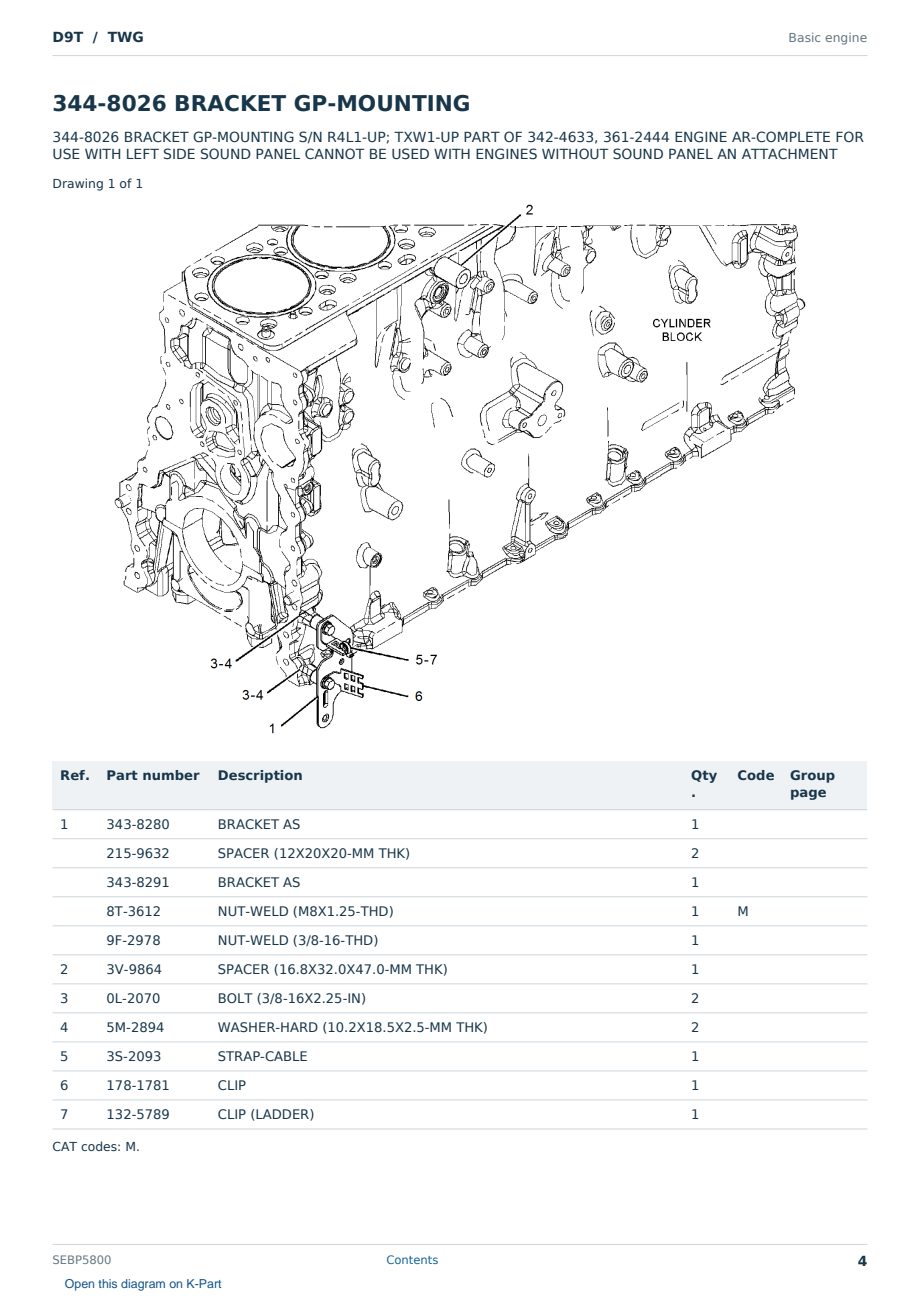 Caterpillar D9T S/N TWG Partsbook SEBP5800 (English) - sample page 4 of 10 Caterpillar D9T S/N TWG Partsbook SEBP5800 (English) - sample page 4 of 10