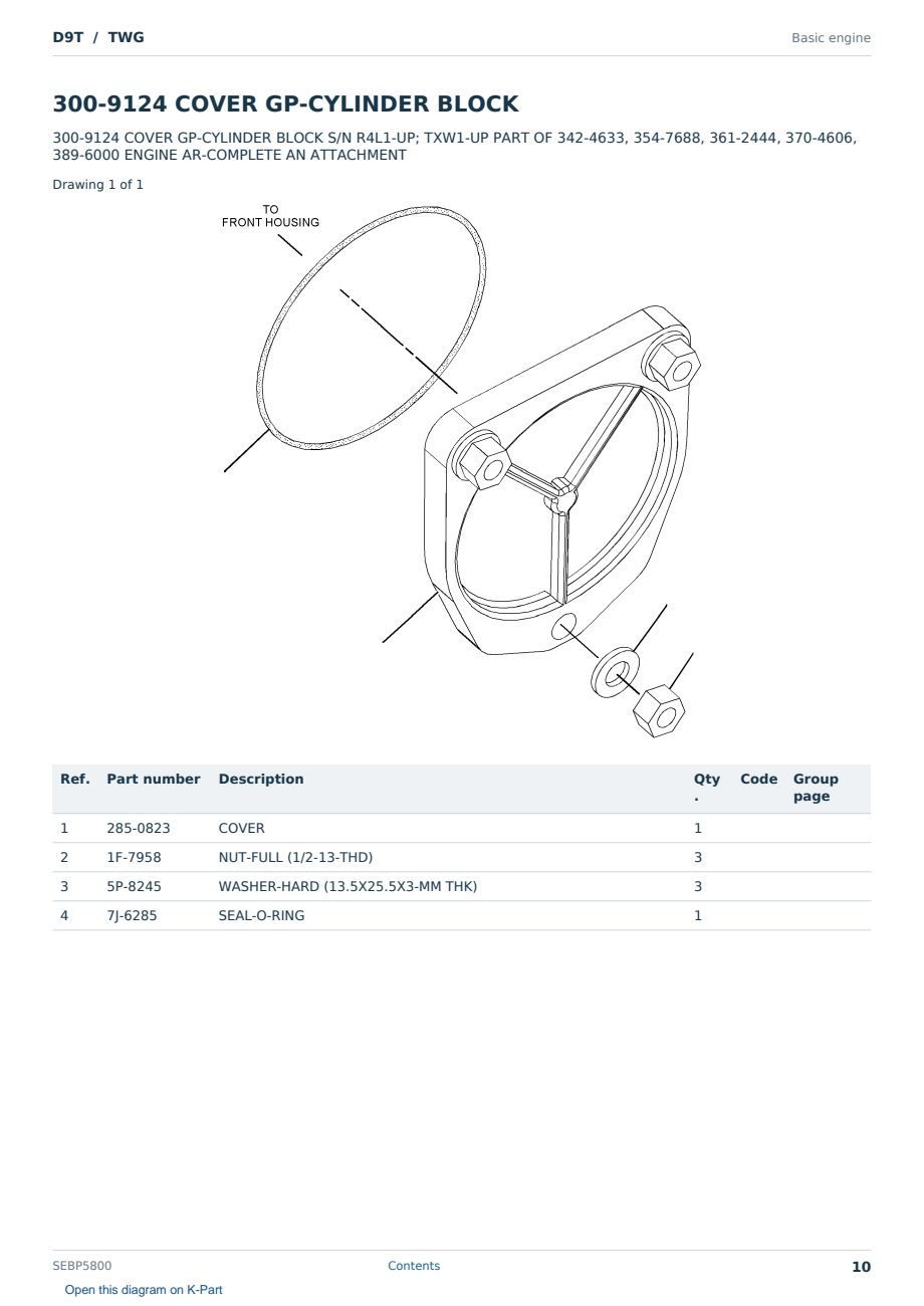 Caterpillar D9T S/N TWG Partsbook SEBP5800 (English) - sample page 10 of 10 Caterpillar D9T S/N TWG Partsbook SEBP5800 (English) - sample page 10 of 10