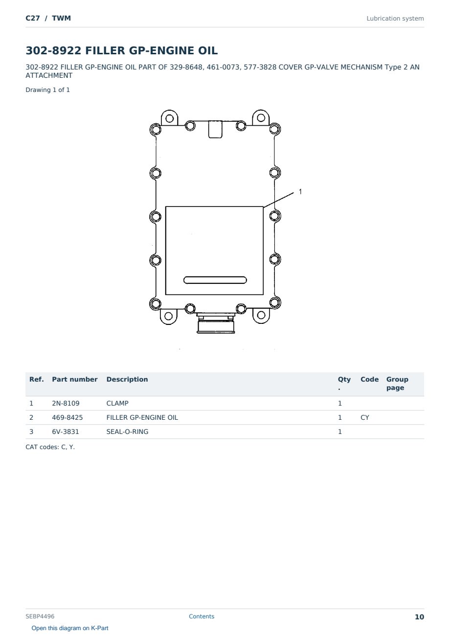 Caterpillar C27 S/N TWM Partsbook SEBP4496 (English) - sample page 10 of 10 Caterpillar C27 S/N TWM Partsbook SEBP4496 (English) - sample page 10 of 10