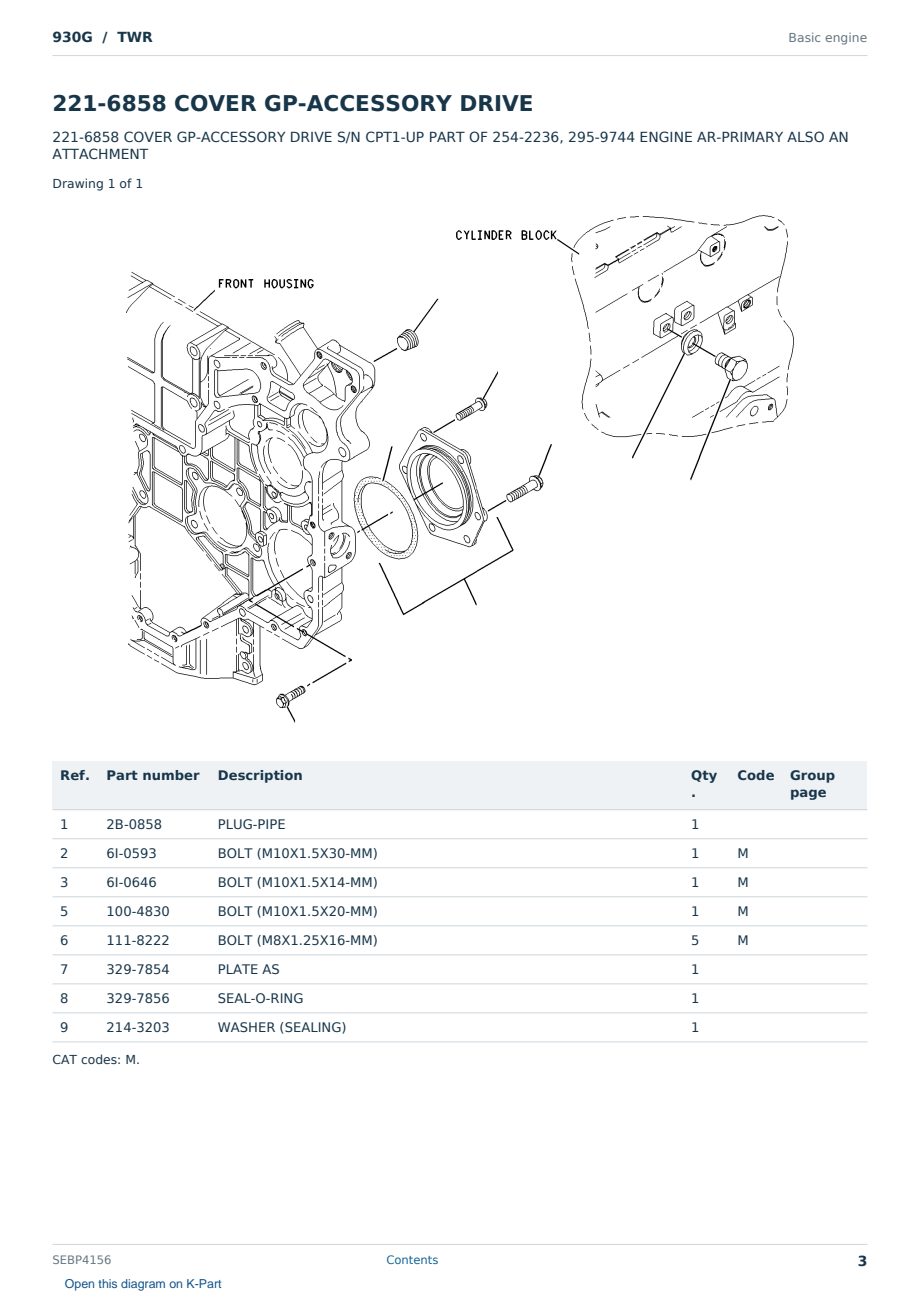 Caterpillar 930G S/N TWR Partsbook SEBP4156 (English) - sample page 3 of 10 Caterpillar 930G S/N TWR Partsbook SEBP4156 (English) - sample page 3 of 10