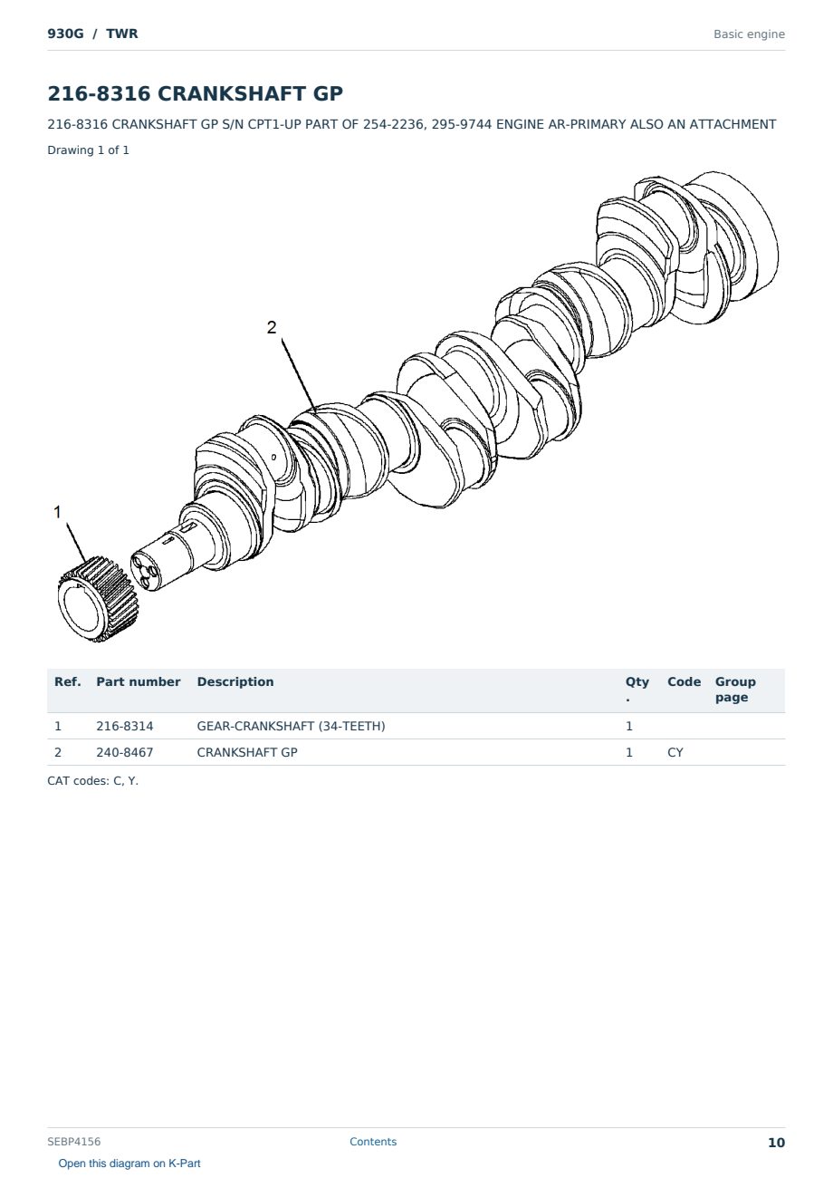 Caterpillar 930G S/N TWR Partsbook SEBP4156 (English) - sample page 10 of 10 Caterpillar 930G S/N TWR Partsbook SEBP4156 (English) - sample page 10 of 10