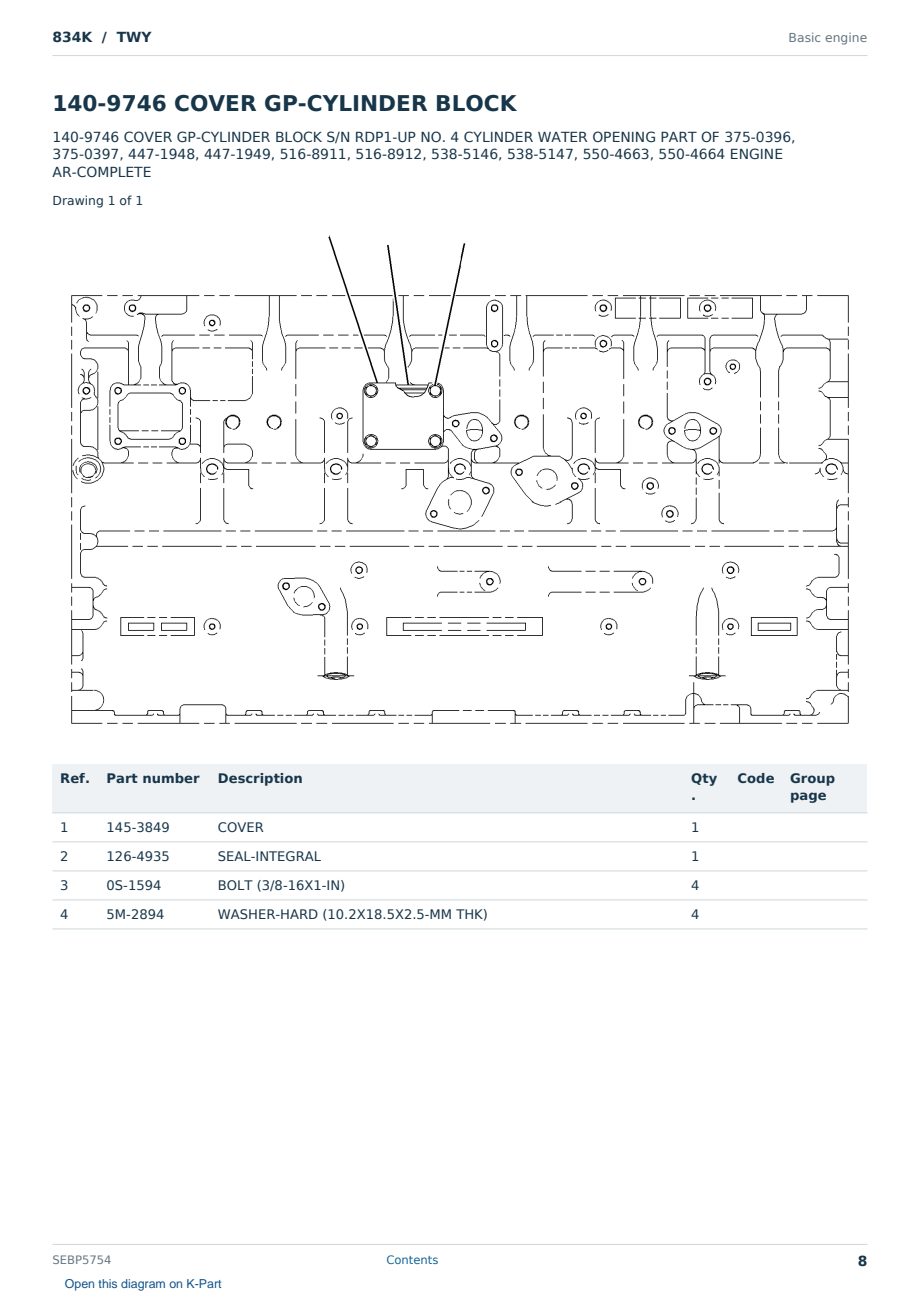 Caterpillar 834K S/N TWY Partsbook SEBP5754 (English) - sample page 8 of 10 Caterpillar 834K S/N TWY Partsbook SEBP5754 (English) - sample page 8 of 10