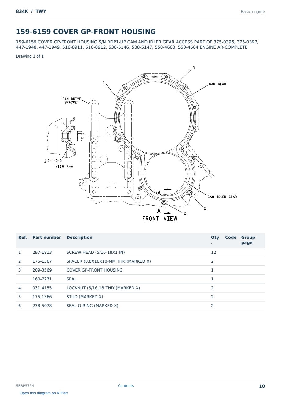 Caterpillar 834K S/N TWY Partsbook SEBP5754 (English) - sample page 10 of 10 Caterpillar 834K S/N TWY Partsbook SEBP5754 (English) - sample page 10 of 10