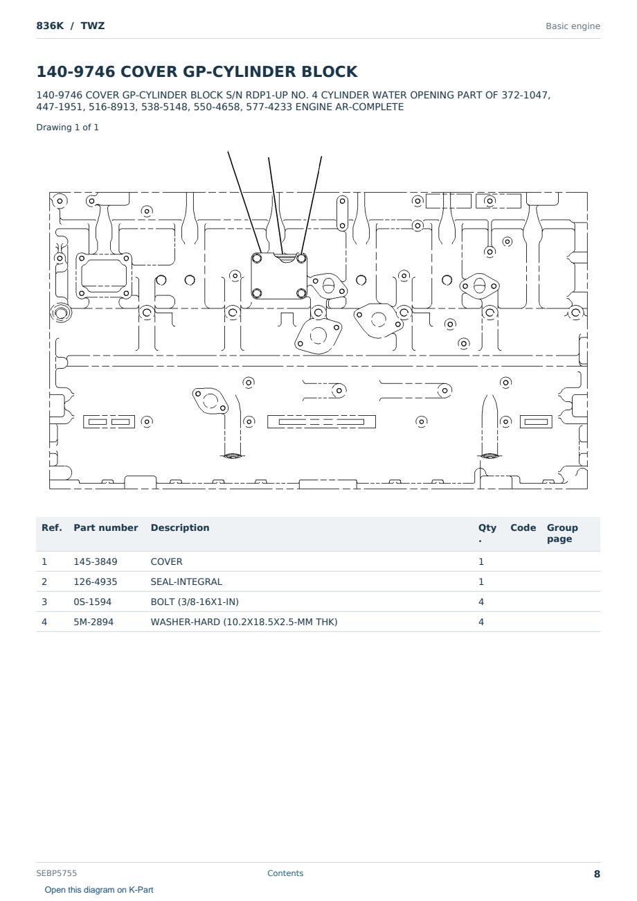 Caterpillar 836K S/N TWZ Partsbook SEBP5755 (English) - sample page 8 of 10 Caterpillar 836K S/N TWZ Partsbook SEBP5755 (English) - sample page 8 of 10