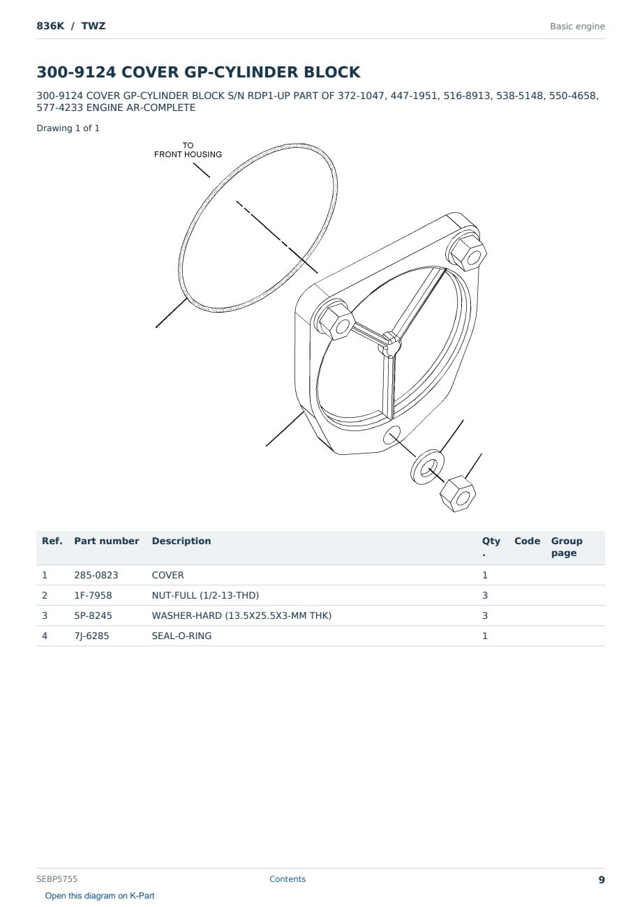 Caterpillar 836K S/N TWZ Partsbook SEBP5755 (English) - sample page 9 of 10 Caterpillar 836K S/N TWZ Partsbook SEBP5755 (English) - sample page 9 of 10