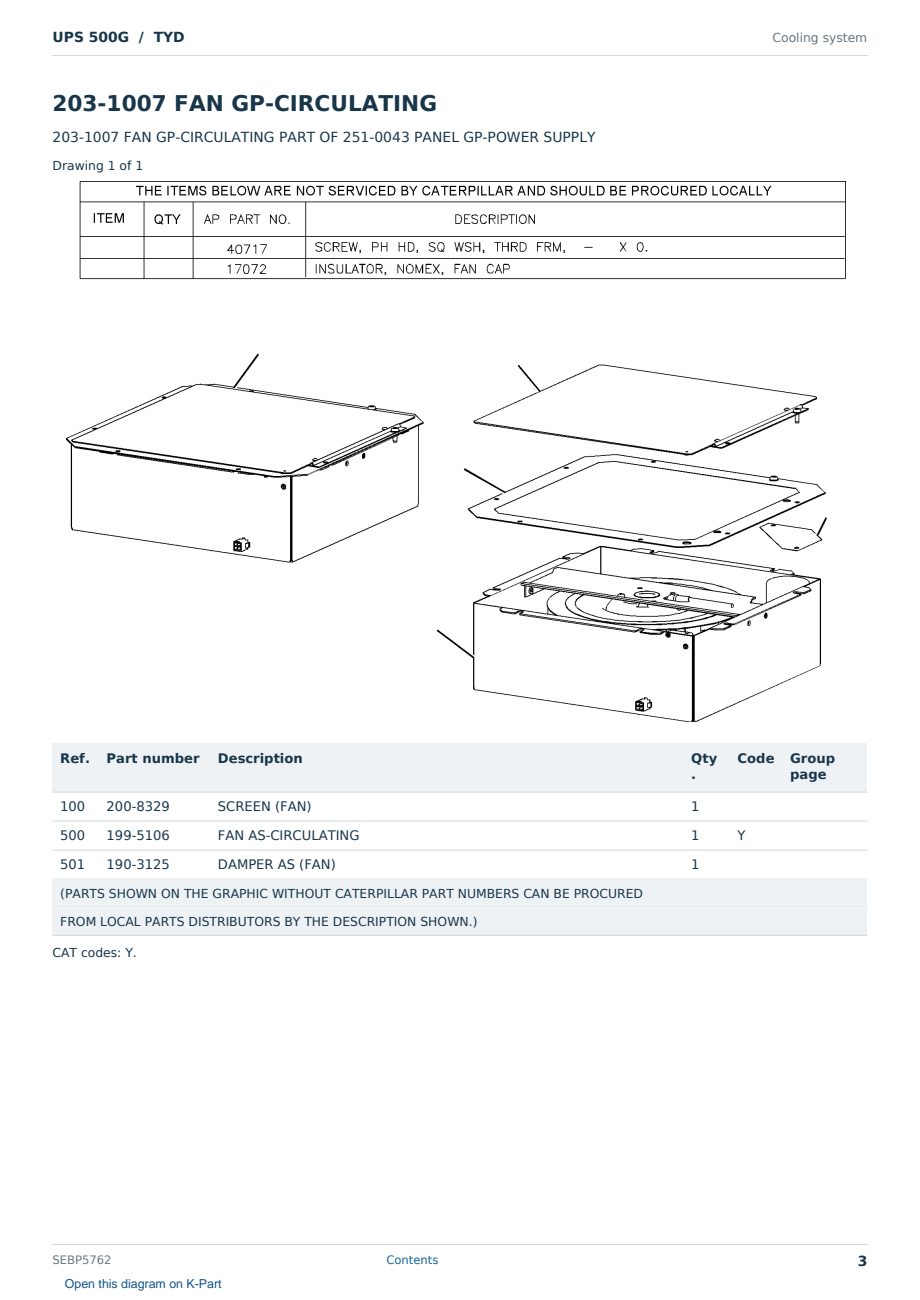 Caterpillar UPS 500G S/N TYD Partsbook SEBP5762 (English) - sample page 3 of 10 Caterpillar UPS 500G S/N TYD Partsbook SEBP5762 (English) - sample page 3 of 10