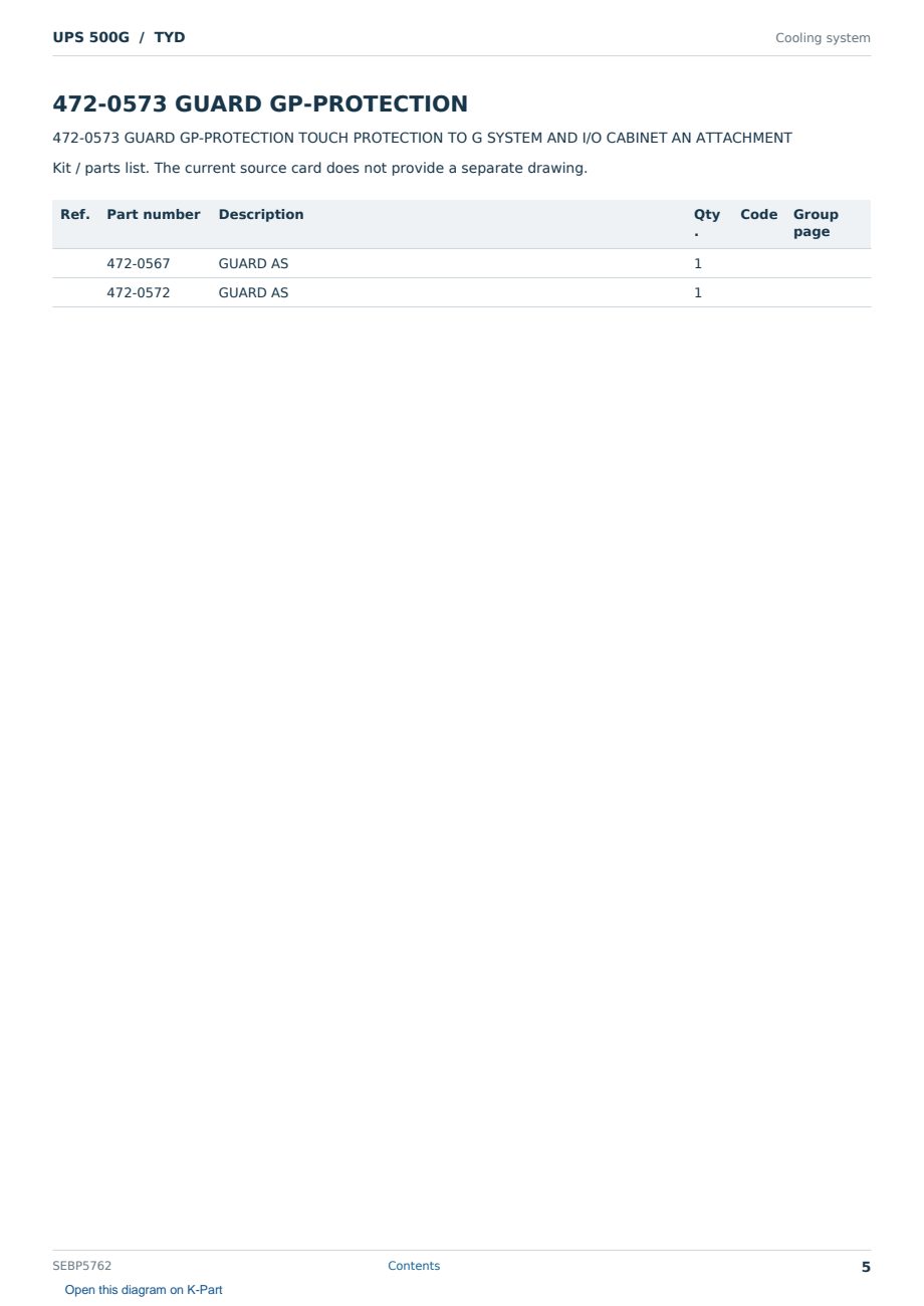 Caterpillar UPS 500G S/N TYD Partsbook SEBP5762 (English) - sample page 5 of 10 Caterpillar UPS 500G S/N TYD Partsbook SEBP5762 (English) - sample page 5 of 10