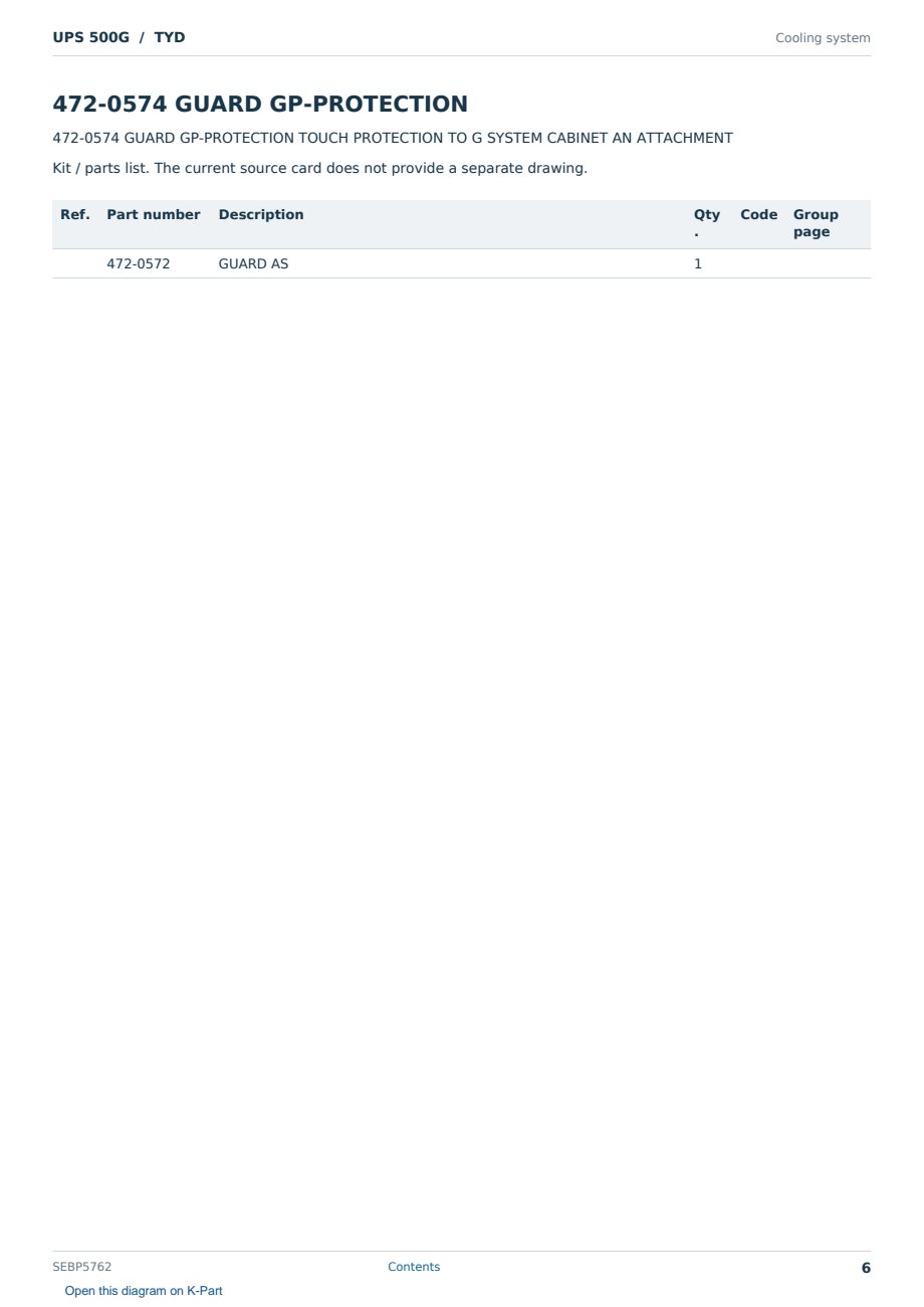 Caterpillar UPS 500G S/N TYD Partsbook SEBP5762 (English) - sample page 6 of 10 Caterpillar UPS 500G S/N TYD Partsbook SEBP5762 (English) - sample page 6 of 10