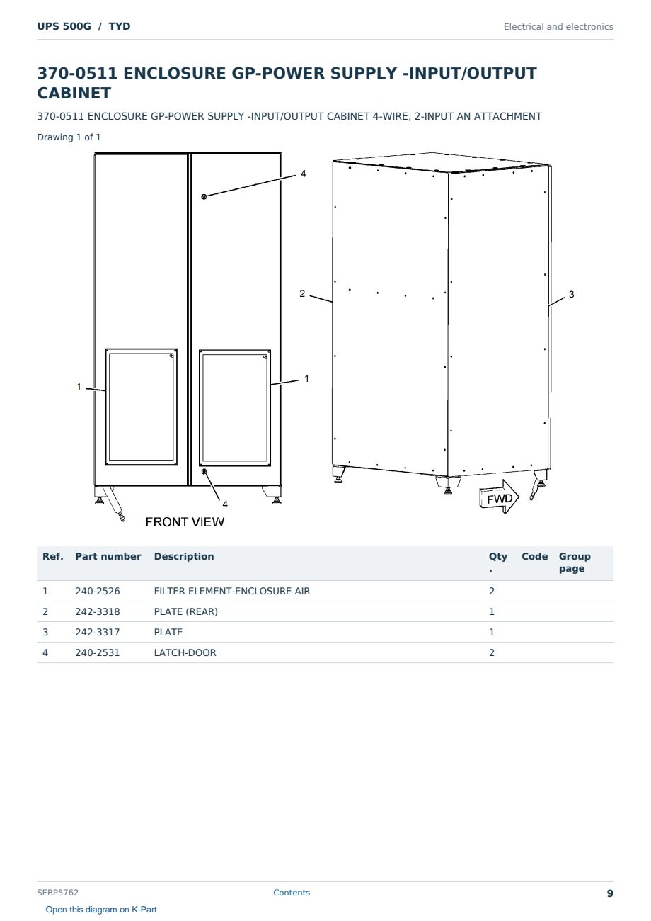 Caterpillar UPS 500G S/N TYD Partsbook SEBP5762 (English) - sample page 9 of 10 Caterpillar UPS 500G S/N TYD Partsbook SEBP5762 (English) - sample page 9 of 10