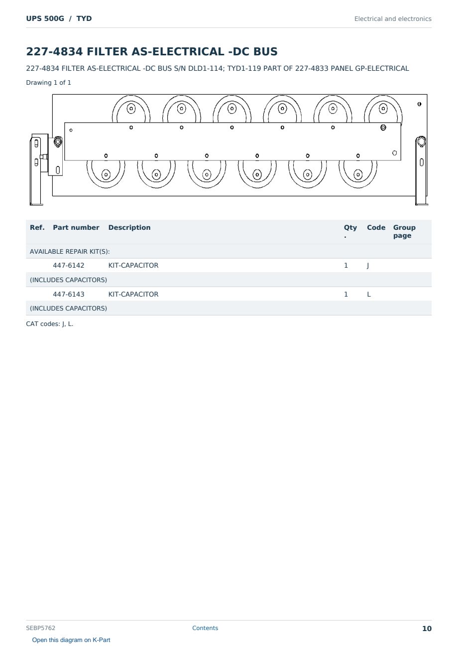 Caterpillar UPS 500G S/N TYD Partsbook SEBP5762 (English) - sample page 10 of 10 Caterpillar UPS 500G S/N TYD Partsbook SEBP5762 (English) - sample page 10 of 10
