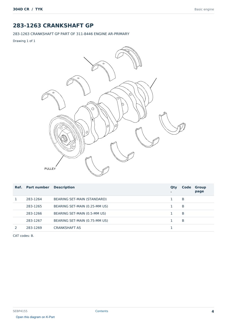 Caterpillar 304D CR S/N TYK Partsbook SEBP4155 (English) - sample page 4 of 10 Caterpillar 304D CR S/N TYK Partsbook SEBP4155 (English) - sample page 4 of 10