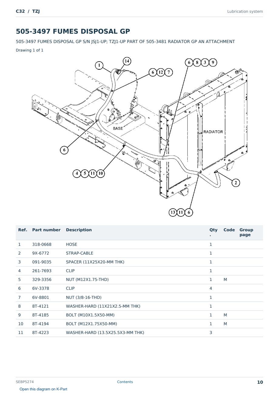 Caterpillar C32 S/N TZJ Partsbook SEBP5274 (English) - sample page 10 of 10 Caterpillar C32 S/N TZJ Partsbook SEBP5274 (English) - sample page 10 of 10