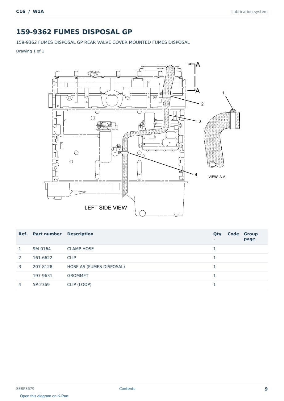 Caterpillar C16 S/N W1A Partsbook SEBP3679 (English) - sample page 9 of 10 Caterpillar C16 S/N W1A Partsbook SEBP3679 (English) - sample page 9 of 10
