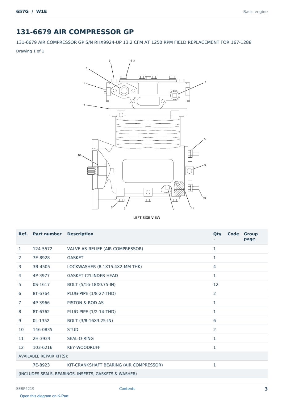 Caterpillar 657G S/N W1E Partsbook SEBP4219 (English) - sample page 3 of 10 Caterpillar 657G S/N W1E Partsbook SEBP4219 (English) - sample page 3 of 10