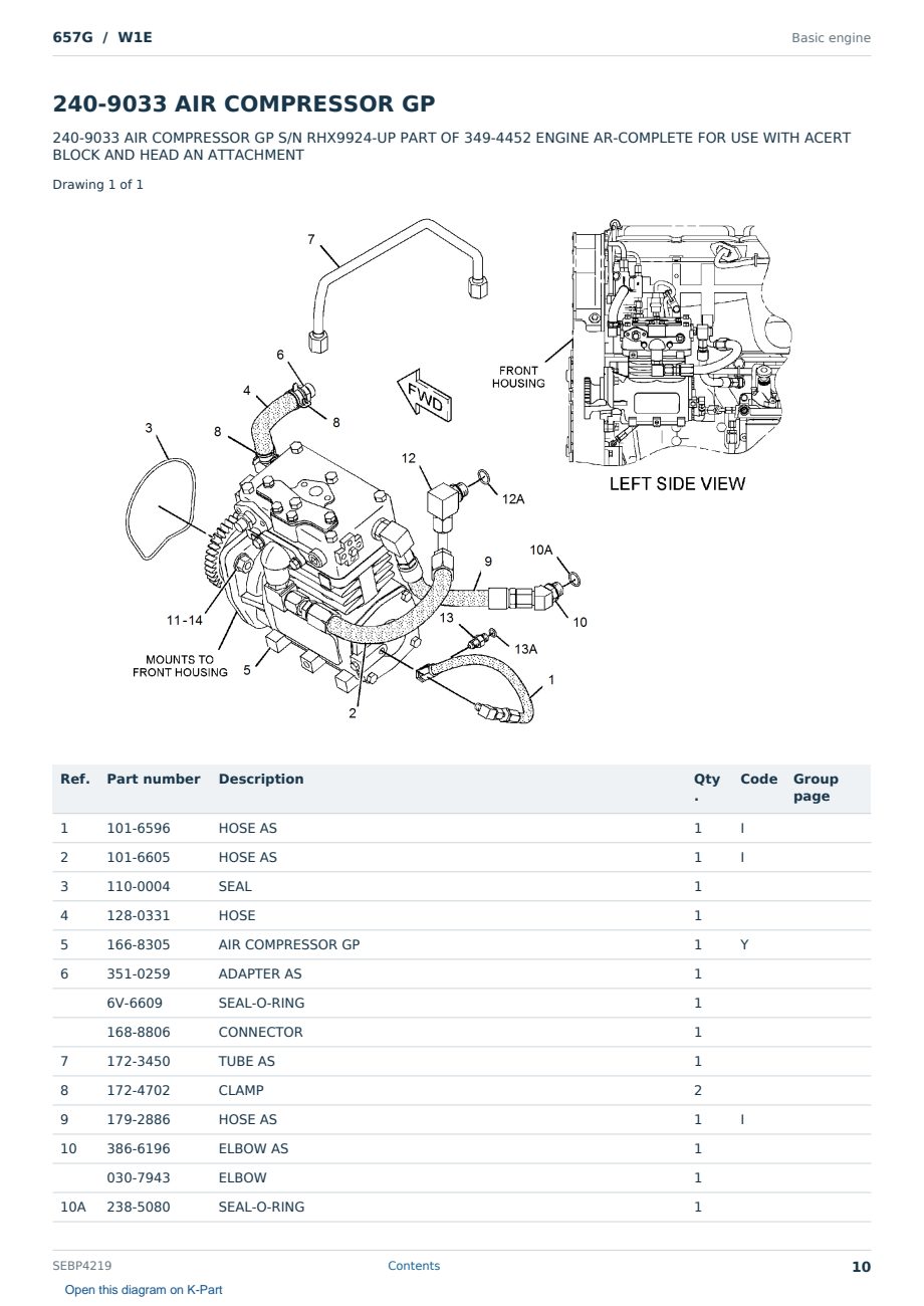 Caterpillar 657G S/N W1E Partsbook SEBP4219 (English) - sample page 10 of 10 Caterpillar 657G S/N W1E Partsbook SEBP4219 (English) - sample page 10 of 10