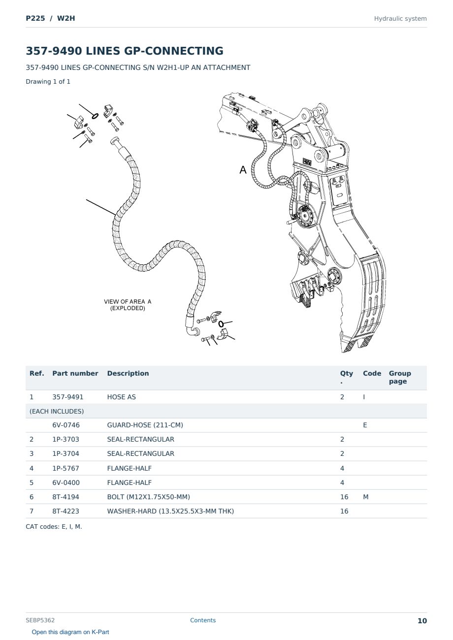 Caterpillar P225 S/N W2H Partsbook SEBP5362 (English) - sample page 10 of 10 Caterpillar P225 S/N W2H Partsbook SEBP5362 (English) - sample page 10 of 10