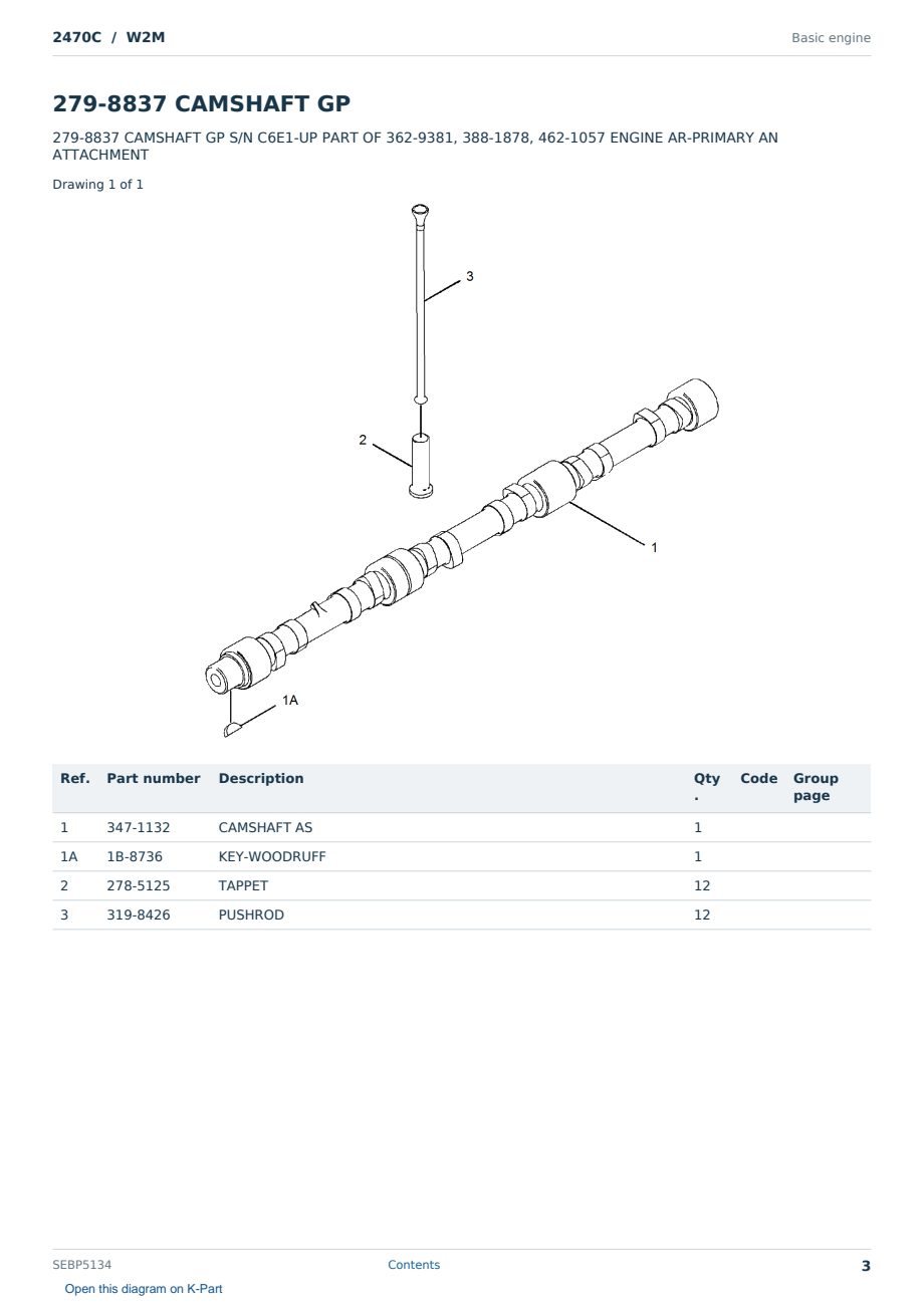 Caterpillar 2470C S/N W2M Partsbook SEBP5134 (English) - sample page 3 of 10 Caterpillar 2470C S/N W2M Partsbook SEBP5134 (English) - sample page 3 of 10