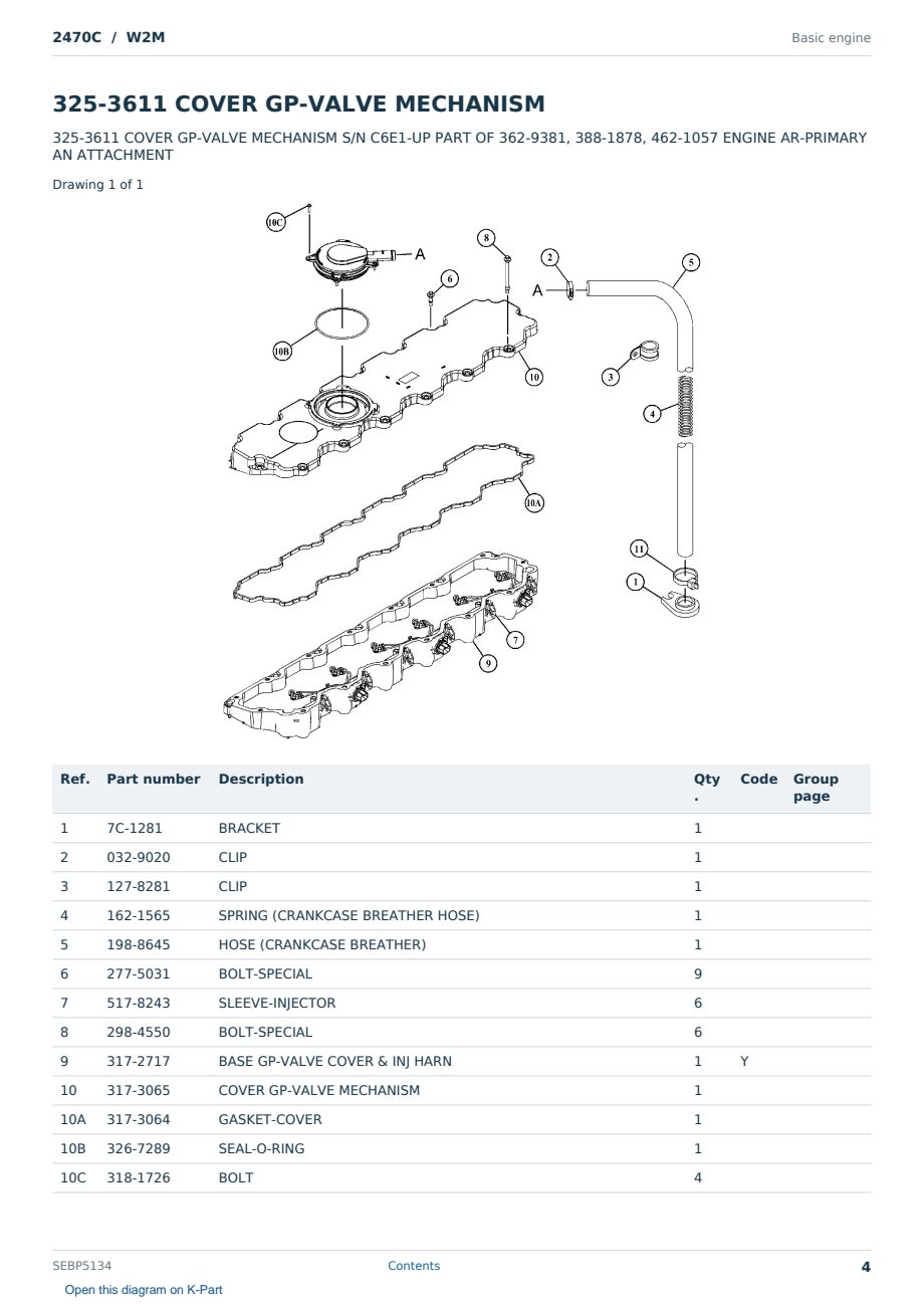 Caterpillar 2470C S/N W2M Partsbook SEBP5134 (English) - sample page 4 of 10 Caterpillar 2470C S/N W2M Partsbook SEBP5134 (English) - sample page 4 of 10