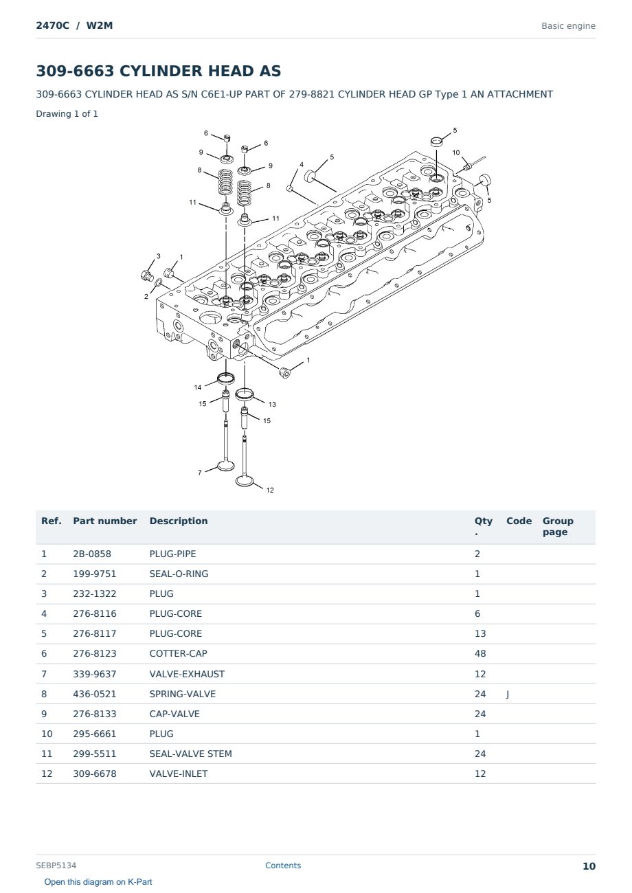 Caterpillar 2470C S/N W2M Partsbook SEBP5134 (English) - sample page 10 of 10 Caterpillar 2470C S/N W2M Partsbook SEBP5134 (English) - sample page 10 of 10