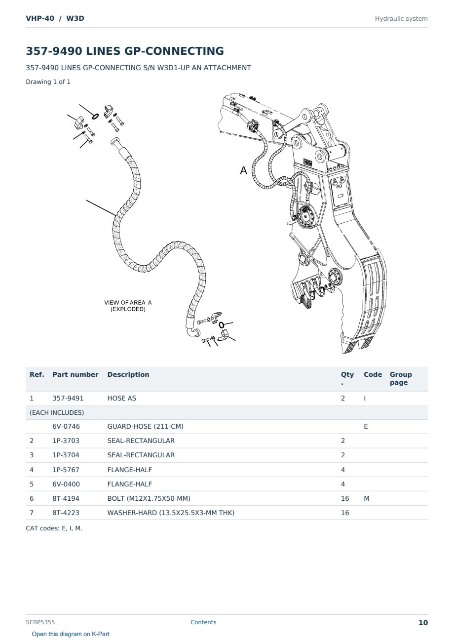 Caterpillar VHP-40 S/N W3D Partsbook SEBP5355 (English) - sample page 10 of 10 Caterpillar VHP-40 S/N W3D Partsbook SEBP5355 (English) - sample page 10 of 10