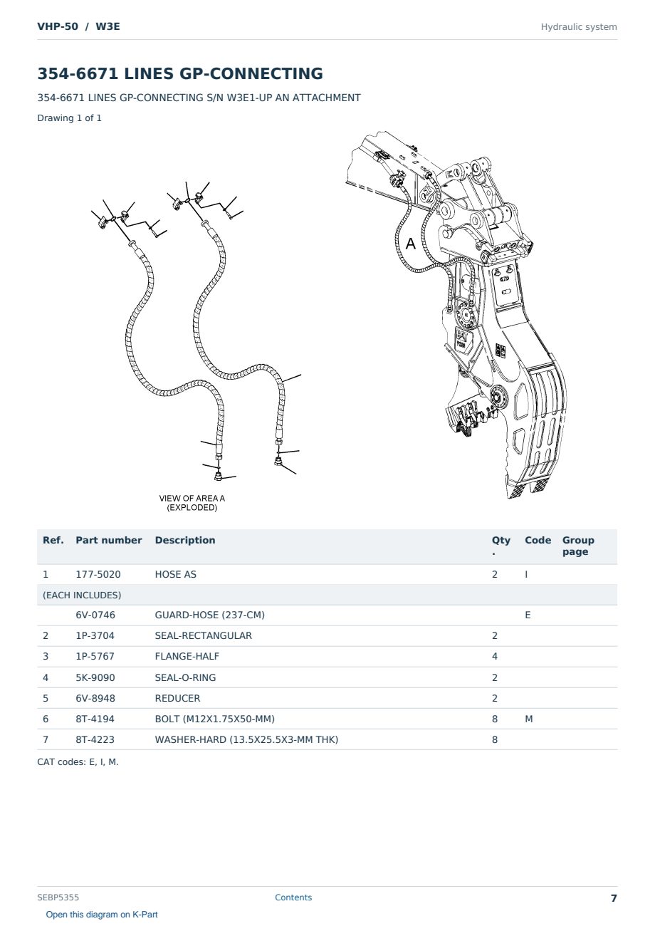 Caterpillar VHP-50 S/N W3E Partsbook SEBP5355 (English) - sample page 7 of 10 Caterpillar VHP-50 S/N W3E Partsbook SEBP5355 (English) - sample page 7 of 10