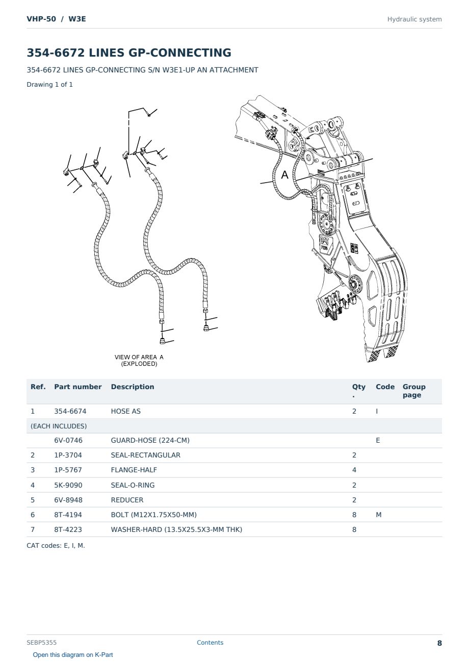Caterpillar VHP-50 S/N W3E Partsbook SEBP5355 (English) - sample page 8 of 10 Caterpillar VHP-50 S/N W3E Partsbook SEBP5355 (English) - sample page 8 of 10