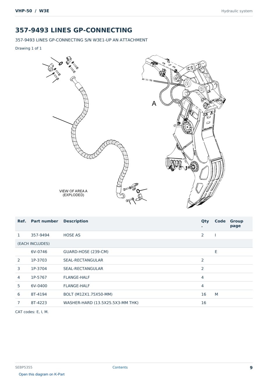 Caterpillar VHP-50 S/N W3E Partsbook SEBP5355 (English) - sample page 9 of 10 Caterpillar VHP-50 S/N W3E Partsbook SEBP5355 (English) - sample page 9 of 10