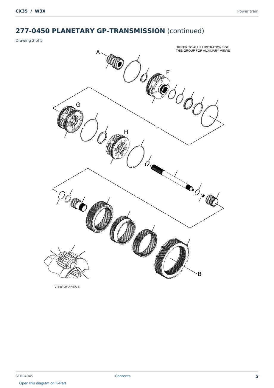 Caterpillar CX35 S/N W3X Partsbook SEBP4945 (English) - sample page 5 of 10 Caterpillar CX35 S/N W3X Partsbook SEBP4945 (English) - sample page 5 of 10